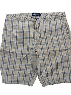 Mens Canterbury of New Zealand Linen Plaid Checkered Rugby Shorts Size 38